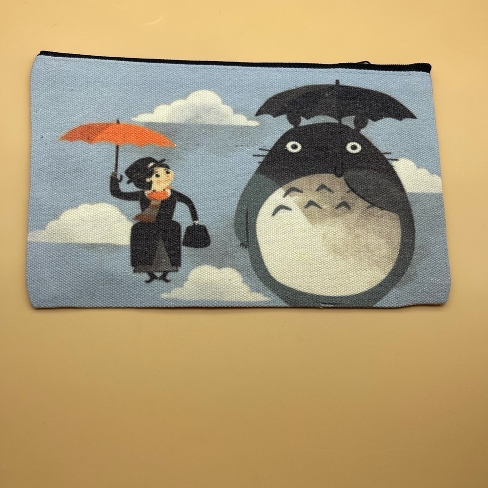 Mary Poppins Totoro Mashup Cosmetic/Pencil Case, Cream, NWOT, For Bundles Only - Picture 1 of 5